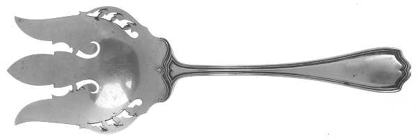 Hepplewhite-Plain (Sterling, 1907, No Monos) Oversize Solid Salad Servng Fork