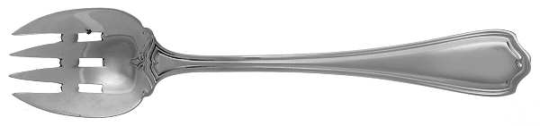 Hepplewhite-Plain (Sterling, 1907, No Monos) Large Ramekin Fork