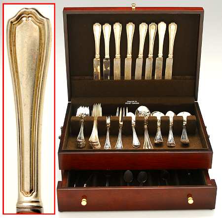 Hepplewhite-Plain (Sterling, 1907, No Monos) 64 Piece Set