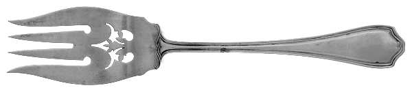 Hepplewhite-Plain (Sterling, 1907, No Monos) Fork-Cold Meat/Servg-Sm/Solid