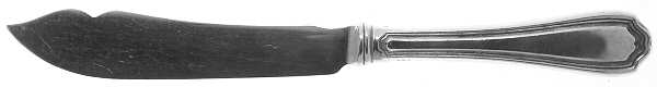 Hepplewhite-Plain (Sterling, 1907, No Monos) Individual Fish Knife with Silverplate Blade