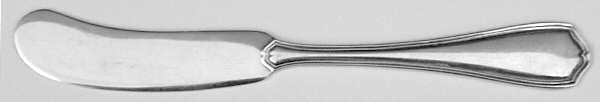 Hepplewhite-Plain (Sterling, 1907, No Monos) Flat Handle Butter Spreader by Reed & Barton