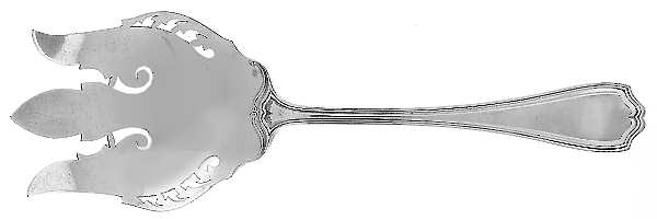 Hepplewhite-Plain (Sterling, 1907, No Monos) Vegetable Serving Fork (Solid)