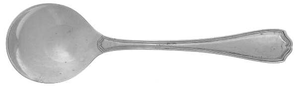 Hepplewhite-Plain (Sterling, 1907, No Monos) Round Bowl Soup Spoon (Bouillon) by Reed & Barton