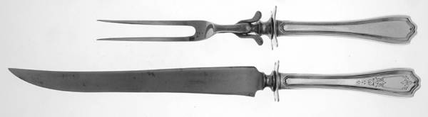 Hepplewhite-Chased (Sterling, 1907) (2 Pc)Carving Set-Lg Stnbl/Roast w/Sterling Guard