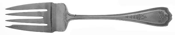 Hepplewhite-Chased (Sterling, 1907) Medium Solid Cold Meat Serving Fork