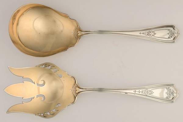 Hepplewhite-Chased (Sterling, 1907) Solid Oversized Serving Salad Set