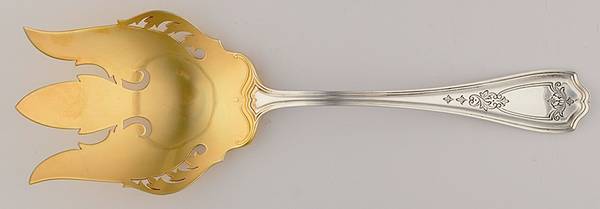 Hepplewhite-Chased (Sterling, 1907) Oversize Solid Salad Servng Fork