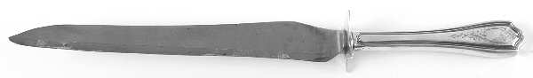 Hepplewhite-Engrv (Sterling, 1907, No Monos) Large Stainless Blade Roast Carving Knife