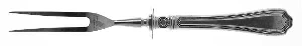 Hepplewhite-Engrv (Sterling, 1907, No Monos) Small Steak Carving Fork with Stainless Prongs