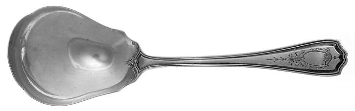 Hepplewhite-Engrv (Sterling, 1907, No Monos) Large Jelly Spoon