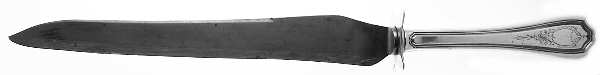Hepplewhite-Engrv (Sterling, 1907, No Monos) Large Stainless Blade Roast Carving Knife