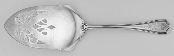 Hepplewhite-Engrv (Sterling, 1907, No Monos) Large Solid Pierced Pie Knife
