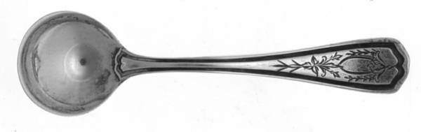Hepplewhite-Engrv (Sterling, 1907, No Monos) Individual Salt Spoon