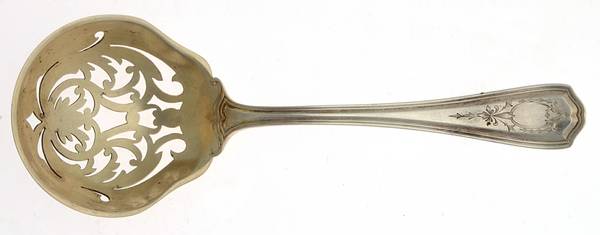 Hepplewhite-Engrv (Sterling, 1907, No Monos) Small Sugar Sifter