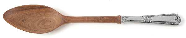 Heritage (Sterling, 1924) Salad Serving Spoon with Wooden Bowl