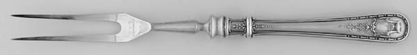 Holworthy (1910, Silverplate) Small Steak Carving Fork with Stainless Prongs