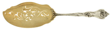 Intaglio (Sterling, 1905, Eagle-R-Lion) Large Solid Pierced Fish Knife