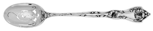 Intaglio (Sterling, 1905, Eagle-R-Lion) Pierced Bowl Short Handle Olive Spoon