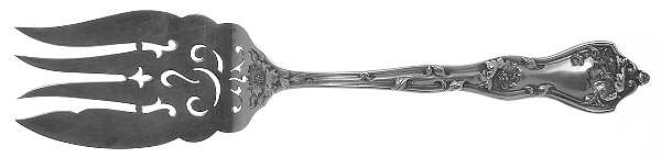 Intaglio (Sterling, 1905, Eagle-R-Lion) Small Solid Cold Meat Serving Fork