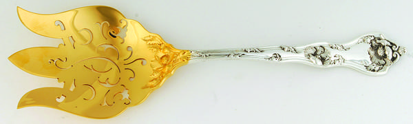 Intaglio (Sterling, 1905, Eagle-R-Lion) Solid Salad Serving Fork