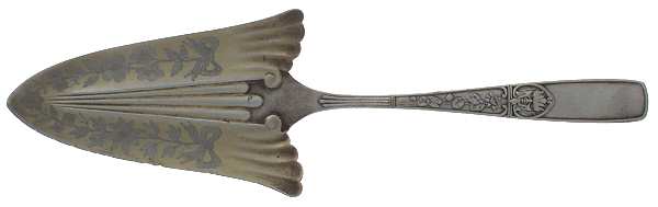 Italian (Silverplate, 1885) Large Solid Bright Cut Pie Knife