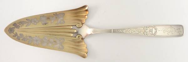 Italian (Silverplate, 1885) Large Solid Bright Cut Pie Knife