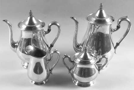 Jamestown (Silverplate, Hollowware) (4 Piece) Silverplate Tea Set