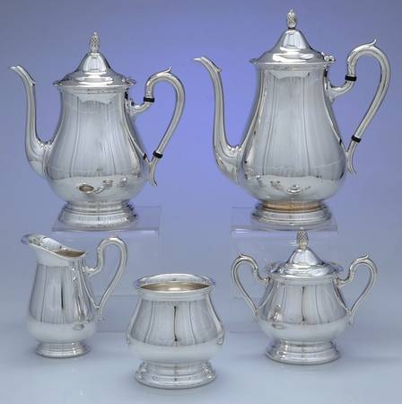 Jamestown (Silverplate, Hollowware) 5-Piece Plated Tea Set (with Waste)