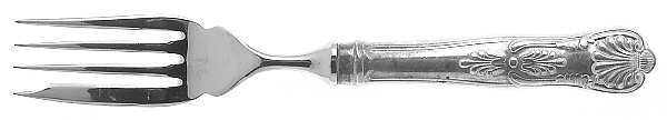 Kings (Silverplate, 1985) Individual Hollow Fish Fork, Stainless Tines