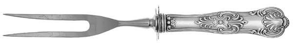 Kings (Sterling, 1890) Small Carving Fork W/Sterling Guard