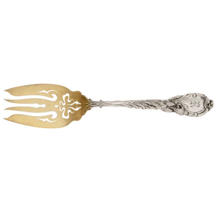 La Parisienne (Sterling, 1902) Large Solid Cold Meat Serving Fork