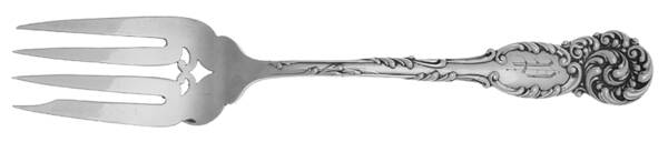 La Reine (Sterling, 1893) Medium Solid Cold Meat Serving Fork