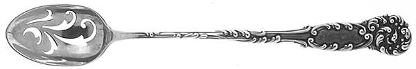 La Reine (Sterling, 1893) Pierced Bowl Short Handle Olive Spoon