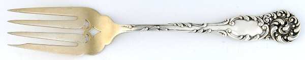 La Reine (Sterling, 1893) Medium Solid Cold Meat Serving Fork