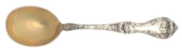 Les Cinq Fleurs (Sterling, 1900, No Monos) Small Short Handle Chocolate Spoon
