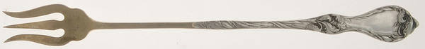 Les Cinq Fleurs (Sterling, 1900, No Monos) Long Handle Olive Fork