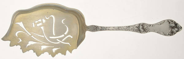 Les Cinq Fleurs (Sterling, 1900, No Monos) Solid Macaroni Server