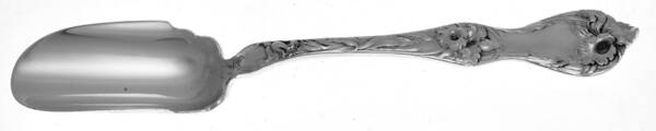 Les Cinq Fleurs (Sterling, 1900, No Monos) Solid Large Cheese Scoop