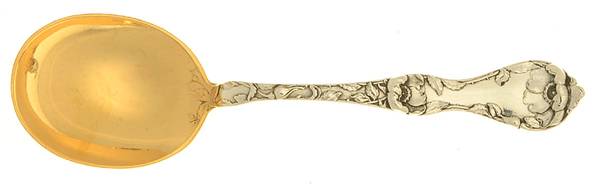 Les Cinq Fleurs (Sterling, 1900, No Monos) Straight Handle Baby Spoon