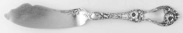 Les Cinq Fleurs (Sterling, 1900, No Monos) Flat Handle Master Butter Knife