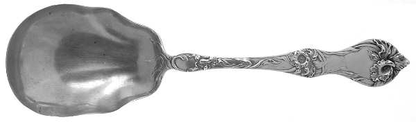 Les Cinq Fleurs (Sterling, 1900, No Monos) Solid Salad Serving Spoon