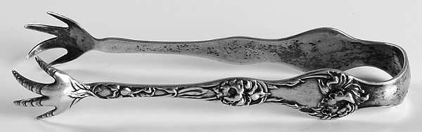 Les Cinq Fleurs (Sterling, 1900, No Monos) Small Sugar Tongs