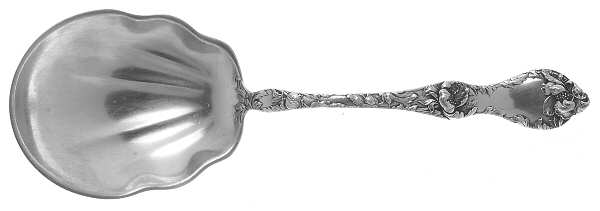 Les Cinq Fleurs (Sterling, 1900, No Monos) Large Solid Berry/Casserole Spoon