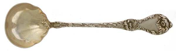 Les Cinq Fleurs (Sterling, 1900, No Monos) Solid Piece Cream Ladle