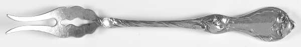 Les Cinq Fleurs (Sterling, 1900, No Monos) Two-Tine Butter Pick