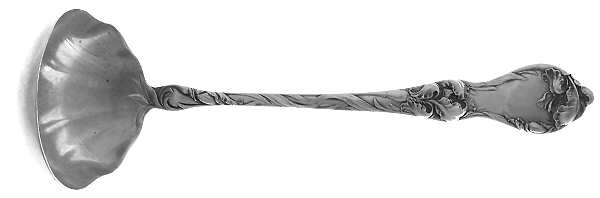 Les Cinq Fleurs (Sterling, 1900, No Monos) Solid Gravy Ladle