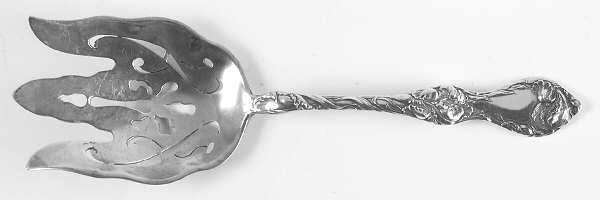 Les Cinq Fleurs (Sterling, 1900, No Monos) Small Solid Salad Serving Fork