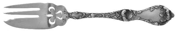 Les Cinq Fleurs (Sterling, 1900, No Monos) Old Style Pickle Fork