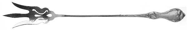 Les Cinq Fleurs (Sterling, 1900, No Monos) Large Lettuce Serving Fork